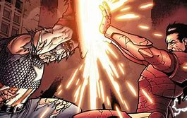 Image result for Iron Man Punching Captain America Shield