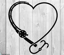 Image result for Black Crissed Fish Hooks Cartoon Heart