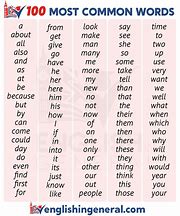 Image result for 100 Words in English