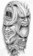 Image result for black and white demon face