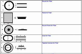 Image result for Round Air Filter Dimension Chart