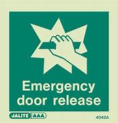 Image result for Emergency Door Release Sign