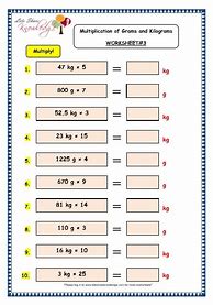 Image result for Grams Kilograms Worksheets 3 Grade