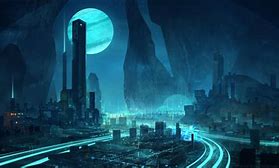 Image result for Anime Cyan City Wallpaper