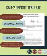 Image result for Kbit 2 Report Template
