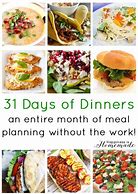 Image result for 30-Day Dinner Menu