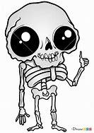 Image result for Black and White Cartoon Skeleton