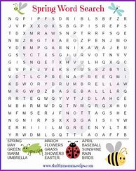 Image result for Spring Word Search Free Printable