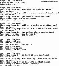 Image result for Lyrics and Chords to Mary Did You Know