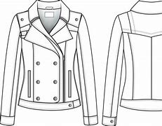Image result for Leather Jacket Technical Drawing