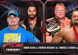 Image result for John Cena Roman Reigns vs Brock Rusev