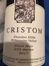 Image result for Cristom Pinot Noir AVA Series Yamhill Carlton