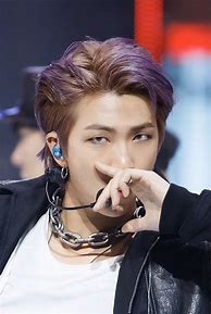 Image result for BTS RM Purple Hair