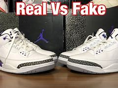 Image result for Jordan 3 Dark Iris Real vs Fake