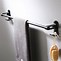 Image result for Matte Black and Wood Towel Bar Shelf