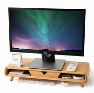 Image result for Wood Monitor Stand with Drawer