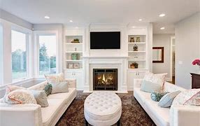 Image result for Living Room with TV Over Fireplace
