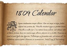 Image result for 1809 Calendar