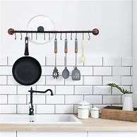 Image result for Adhesive Wall Hooks Rack Kitchen Rail