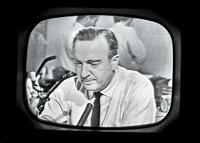 Image result for Rolling Horizontal Lines On Black and White TV of Walter Cronkite
