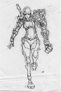Image result for Female Cyborg Sketch
