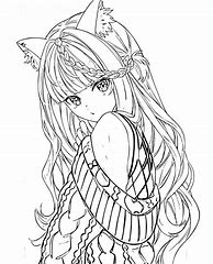 Image result for Anime Cat Girl Coloring