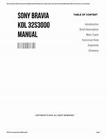 Image result for Sony BRAVIA KDL 32S1000 Manual