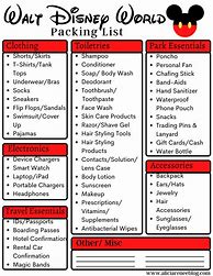 Image result for Walt Disney World Packing List