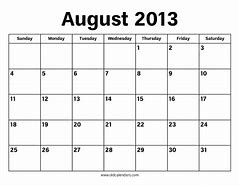 Image result for August 13 Calendar