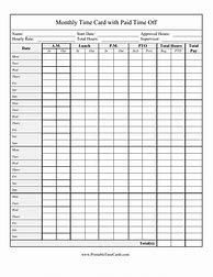 Image result for Free Printable Monthly Time Cards