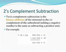 Image result for Signed Subtraction Two's Complement