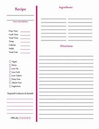 Image result for Printable Recipe Book Template