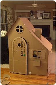 Image result for Kids Play House Out of Cardboard