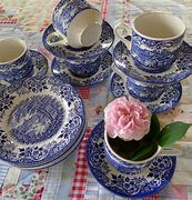 Image result for Pastel Blue and White Dishes