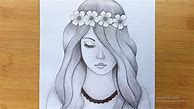 Image result for Pencil Sketch Girl Face