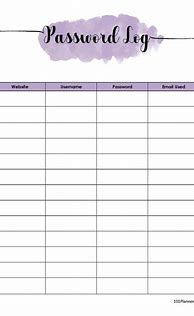 Image result for Free Alphabetical Password Log Printable