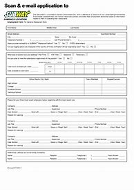 Image result for Subway Employemnt Printable Application