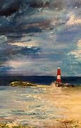 Image result for Painting of Lighthouse at Night Storm