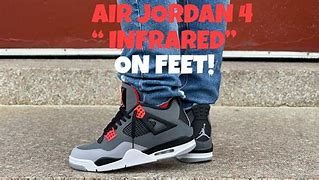 Image result for Jordan 4 Infrared On Feet