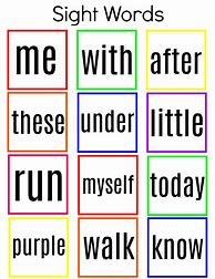 Image result for Sight Words for Kindergarten