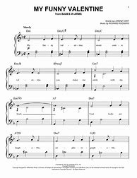 Image result for My Funny Valentine Sheet Music for Piano