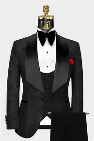 Image result for 3 Piece Tuxedo Black Tie