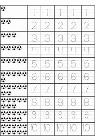 Image result for Numbers 1 to 10 Printable Worksheets