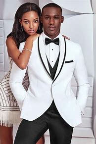 Image result for White Tux with Black