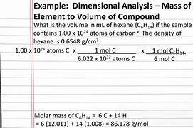 Image result for Molar Mass Dimensional Analysis