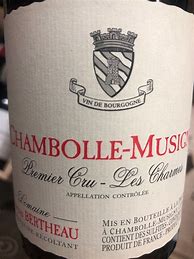 Image result for Bertheau Pierre Francois Chambolle Musigny Charmes