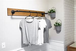 Image result for Homemade Wall to Wall Clothes Rack