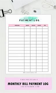 Image result for Bill Organizer Template