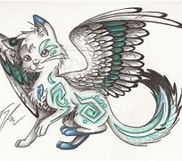 Image result for Cat with Wings Drawing