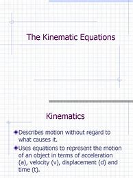 Image result for 3 Fundamental Kinematic Equations